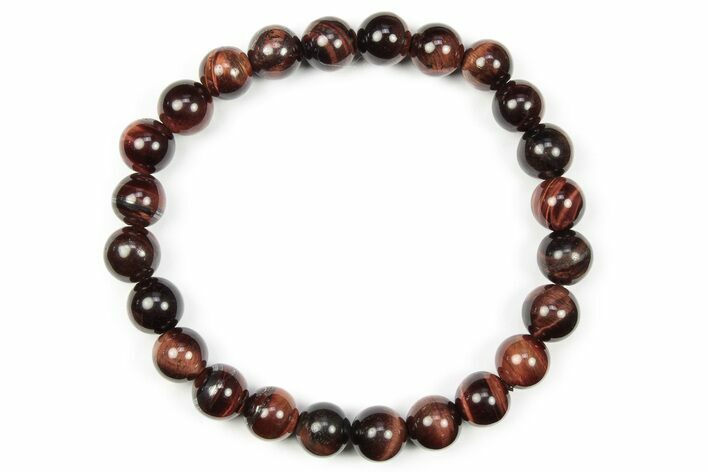 Red Tiger's Eye Stone Bracelet - Elastic Band - Photo 1